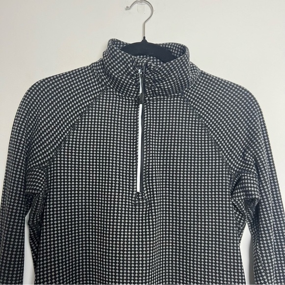 Eddie Bauer Black Gray Check Half Zip Long Sleeve Athleisure Pullover Size M - Picture 3 of 11
